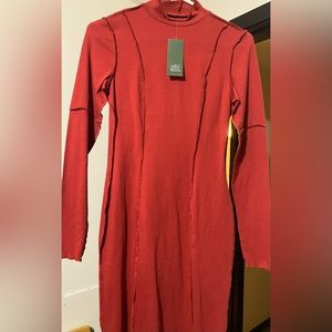 Burgundy long sleeve dress